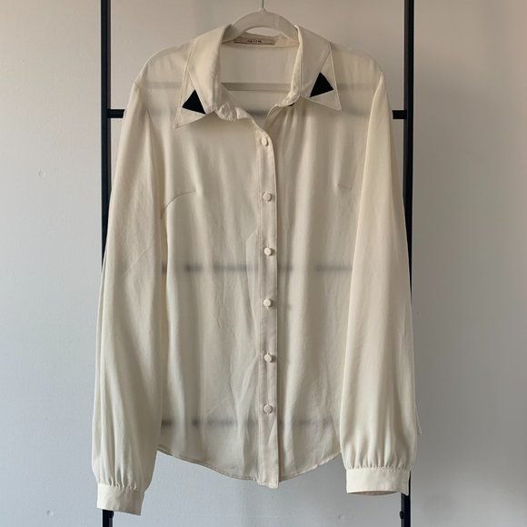 MIIA cream colored button up size S - Picture 2 of 3